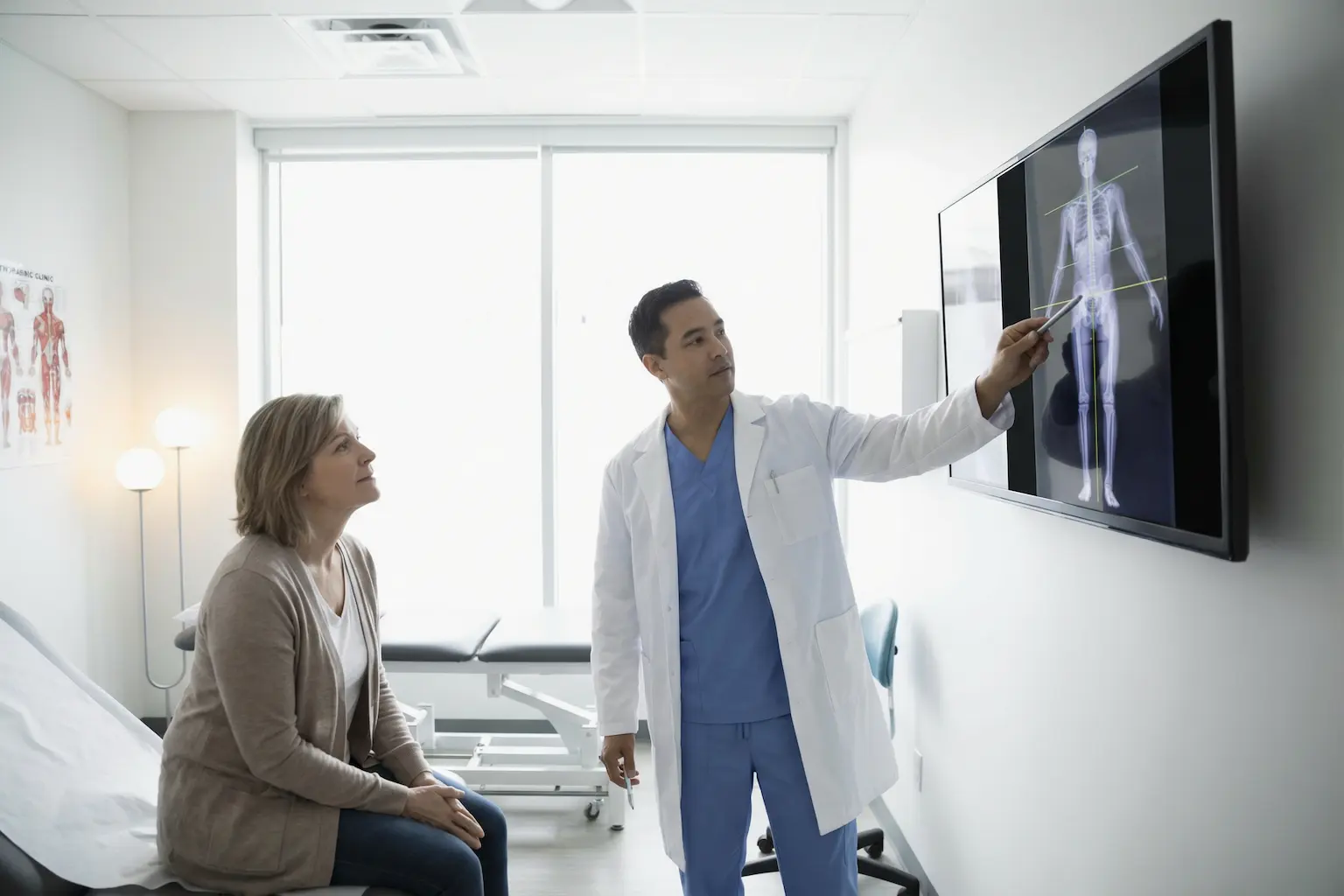 Doctor Explaining EOS Scan Results